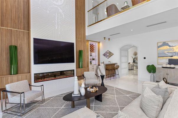 Fireplace, Interior, Living room, Recessed Lighting