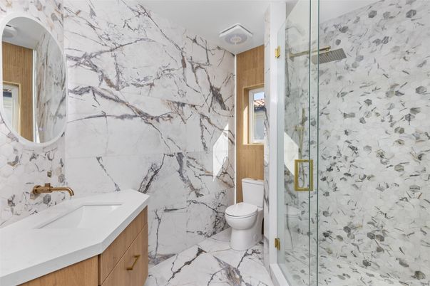 Bathroom, Glass Shower, Interior, Marble, Marble Walls
