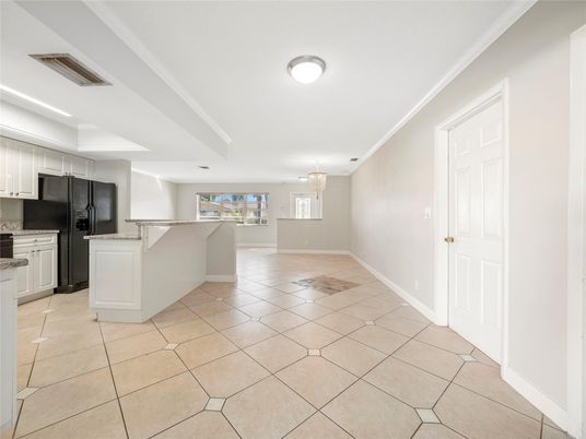 Empty room, Interior, Kitchen, Pendant Lights