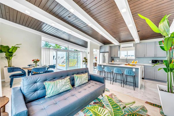 Interior, Kitchen, Living room, Marble, Wooden Ceilings