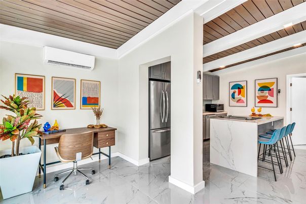 Interior, Kitchen, Marble, Stainless Steel Appliances, Wooden Beams, Wooden Ceilings