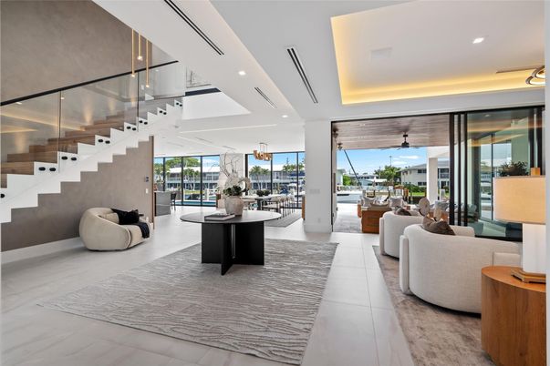 Interior, Living room, Marble, Recessed Lighting, Water