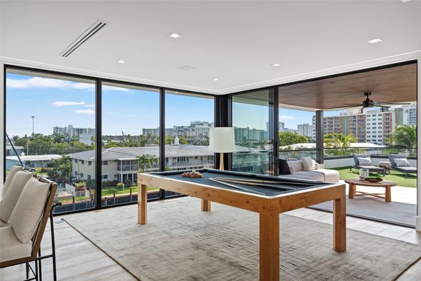 Billiard Table, Game Room, Interior, Living room, Recessed Lighting, Wood Texture Flooring
