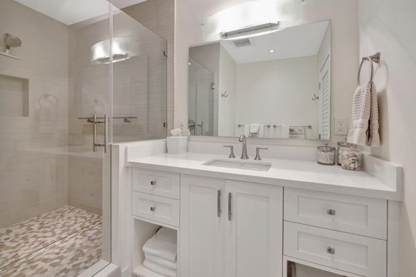 Bathroom, Dual Sink Vanities, Glass Shower, Interior