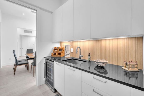 Dining room, Interior, Kitchen, Recessed Lighting, Wood Texture Flooring
