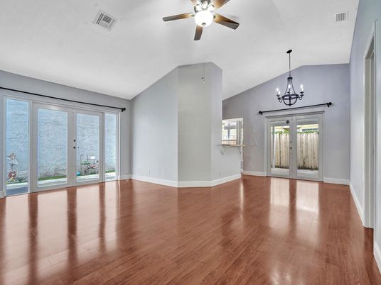 Chandelier, Empty room, Interior, Wood Texture Flooring