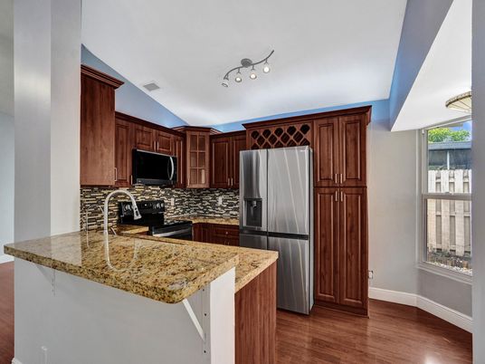 Interior, Kitchen, Stainless Steel Appliances, Wood Texture Flooring