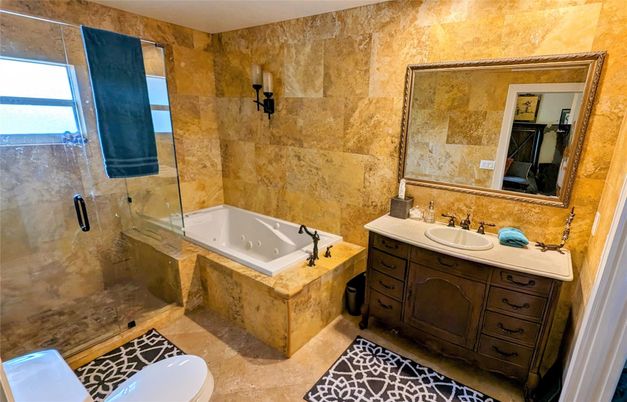 Bathroom, Dual Sink Vanities, Glass Shower, Interior