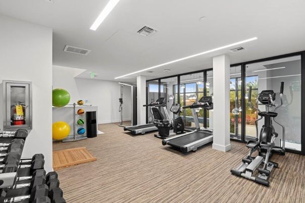 Fitness Equipment, Gym, Interior, Recessed Lighting