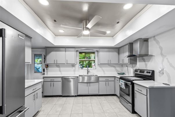 Interior, Kitchen, Recessed Lighting, Stainless Steel Appliances