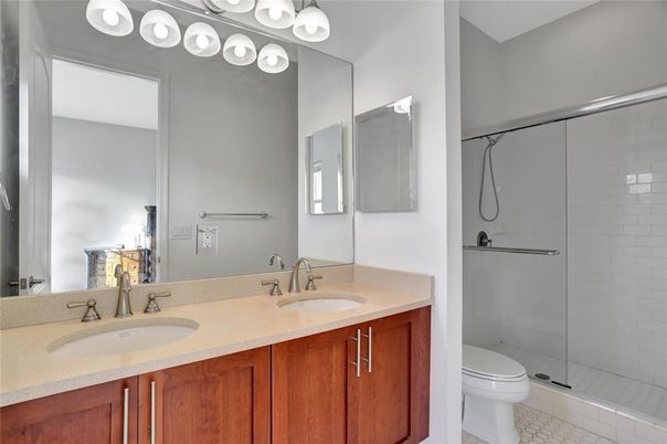 Bathroom, Dual Sink Vanities, Glass Shower, Interior