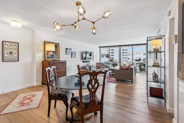 Dining room, Interior, Living room, Pendant Lights, Wood Texture Flooring