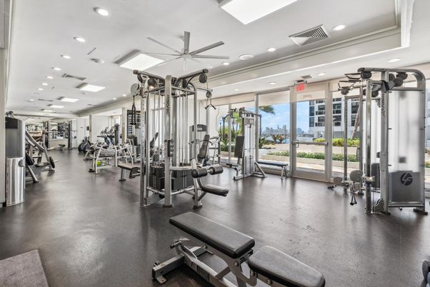 Fitness Equipment, Gym, Interior, Recessed Lighting