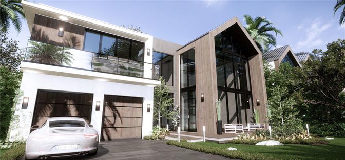 Attached, Exterior, Facade, Modern
