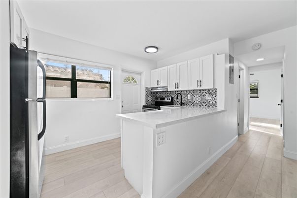 Interior, Kitchen, Recessed Lighting, Wood Texture Flooring