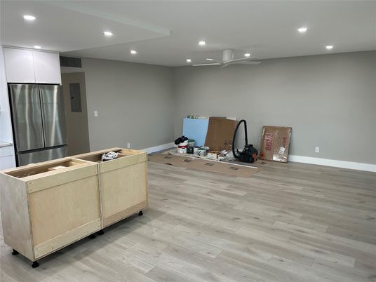 Interior, Recessed Lighting, Stainless Steel Appliances, Wood Texture Flooring