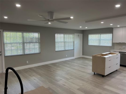 Interior, Kitchen, Recessed Lighting, Wood Texture Flooring