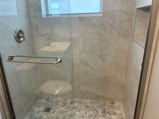 Bathroom, Glass Shower, Interior, Marble Walls