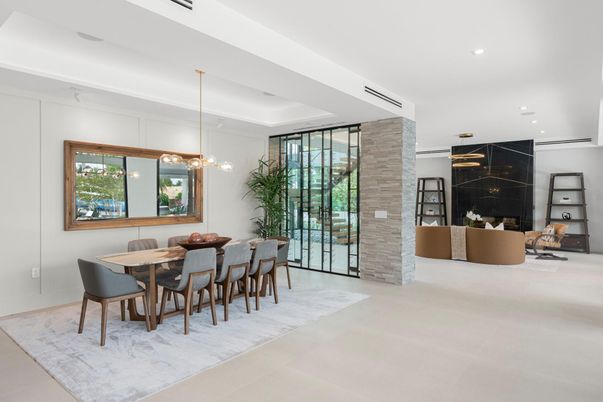 Dining room, Interior, Living room, Pendant Lights, Recessed Lighting