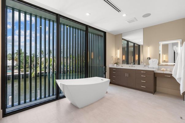 Bathroom, Dual Sink Vanities, Free Standing Baths, Interior, Recessed Lighting