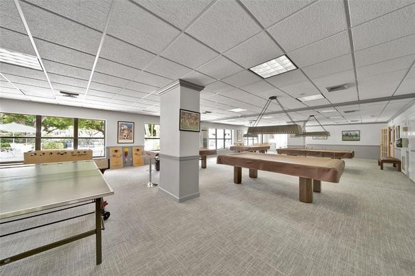 Billiard Table, Game Room, Interior, Pendant Lights