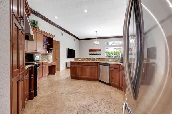 Interior, Kitchen, Pendant Lights, Recessed Lighting, Stainless Steel Appliances