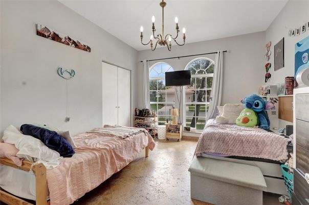 Bedroom, Chandelier, Interior