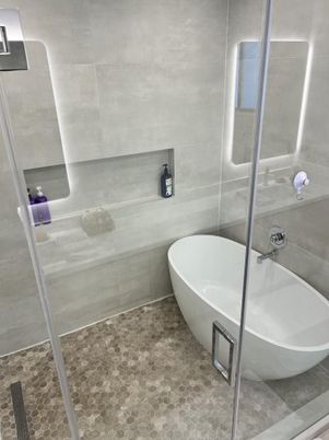 Bathroom, Free Standing Baths, Glass Shower, Interior
