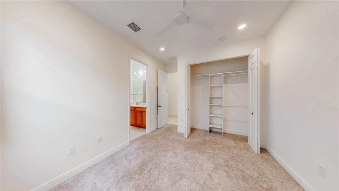 Bathroom, Empty room, Interior, Recessed Lighting, Walk-in Closets