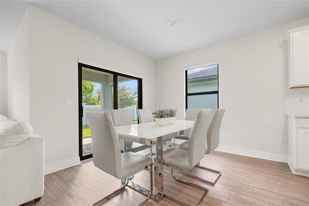 Dining room, Interior, Wood Texture Flooring