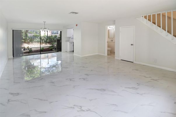 Empty room, Interior, Marble, Pendant Lights