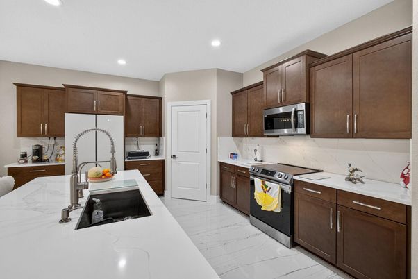 Interior, Kitchen, Marble, Recessed Lighting