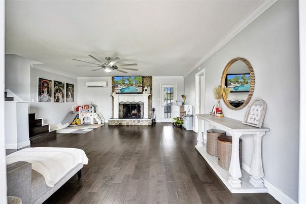 Fireplace, Interior, Wood Texture Flooring