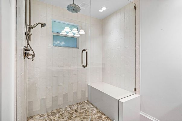 Bathroom, Glass Shower, Interior, Pendant Lights, Recessed Lighting