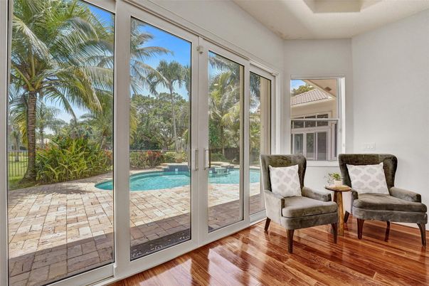 Interior, Pool, Sun Room, Wood Texture Flooring