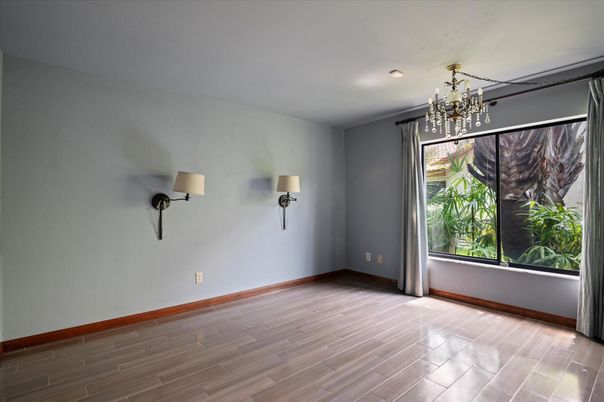 Chandelier, Empty room, Interior, Wood Texture Flooring