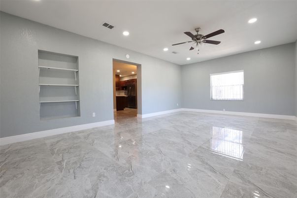 Empty room, Interior, Marble, Recessed Lighting