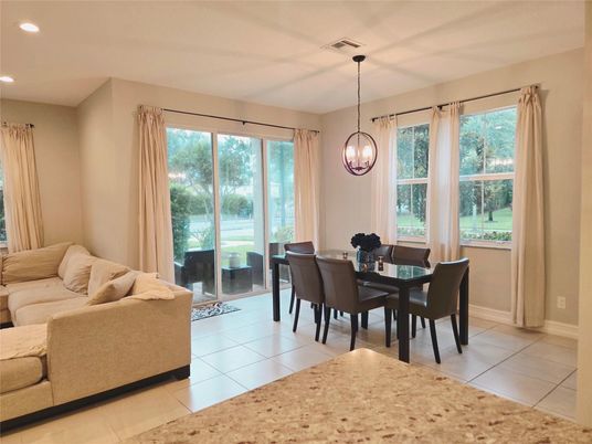 Dining room, Interior, Living room, Pendant Lights, Recessed Lighting