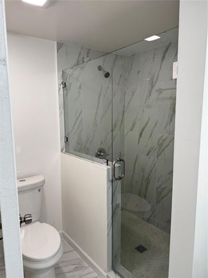 Bathroom, Glass Shower, Interior, Marble, Marble Walls