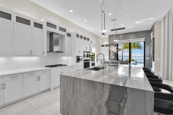 Interior, Kitchen, Pendant Lights, Recessed Lighting, Stainless Steel Appliances, Water