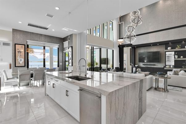 Dining room, Interior, Kitchen, Living room, Pendant Lights, Recessed Lighting, Stainless Steel Appliances, Water