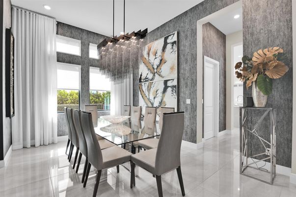 Dining room, Interior, Pendant Lights, Recessed Lighting