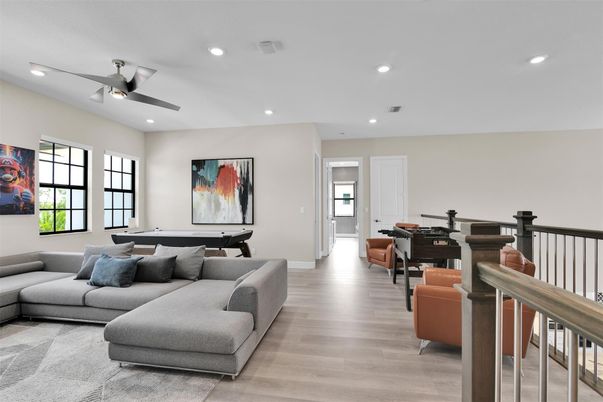 Billiard Table, Game Room, Interior, Living room, Recessed Lighting, Wood Texture Flooring