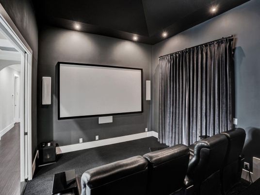 Interior, Projection Screen, Recessed Lighting, Theatre Room