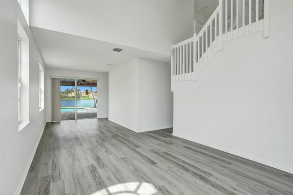 Empty room, Interior, Water, Wood Texture Flooring