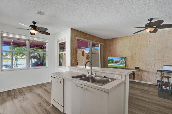 Interior, Kitchen, Wood Texture Flooring