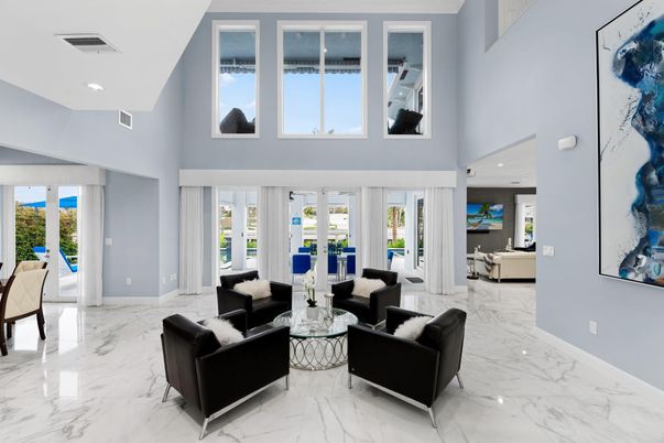 Interior, Living room, Marble, Recessed Lighting, Water
