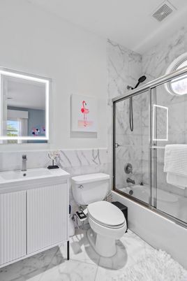 Bathroom, Glass Shower, Interior, Marble, Marble Walls