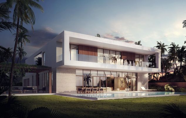 Backyard, Exterior, Facade, Pool, Modern