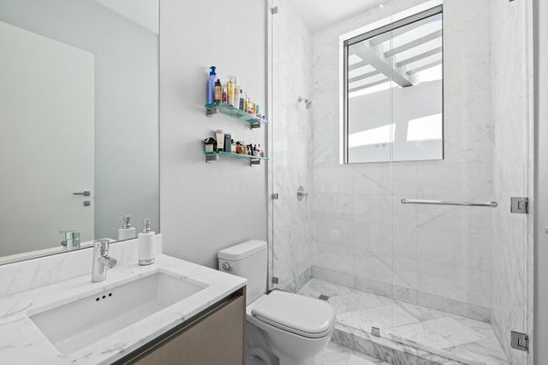 Bathroom, Glass Shower, Interior, Marble, Marble Walls